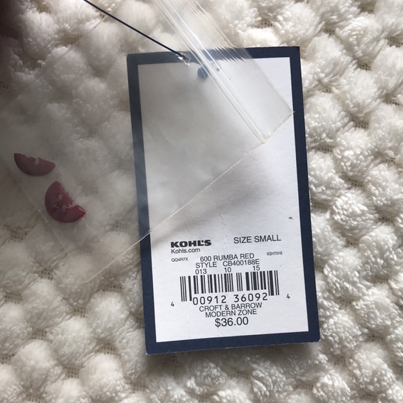 Croft&Barrow rumba red modern zone button down shirt Size Small Brand New SWT - Picture 5 of 9